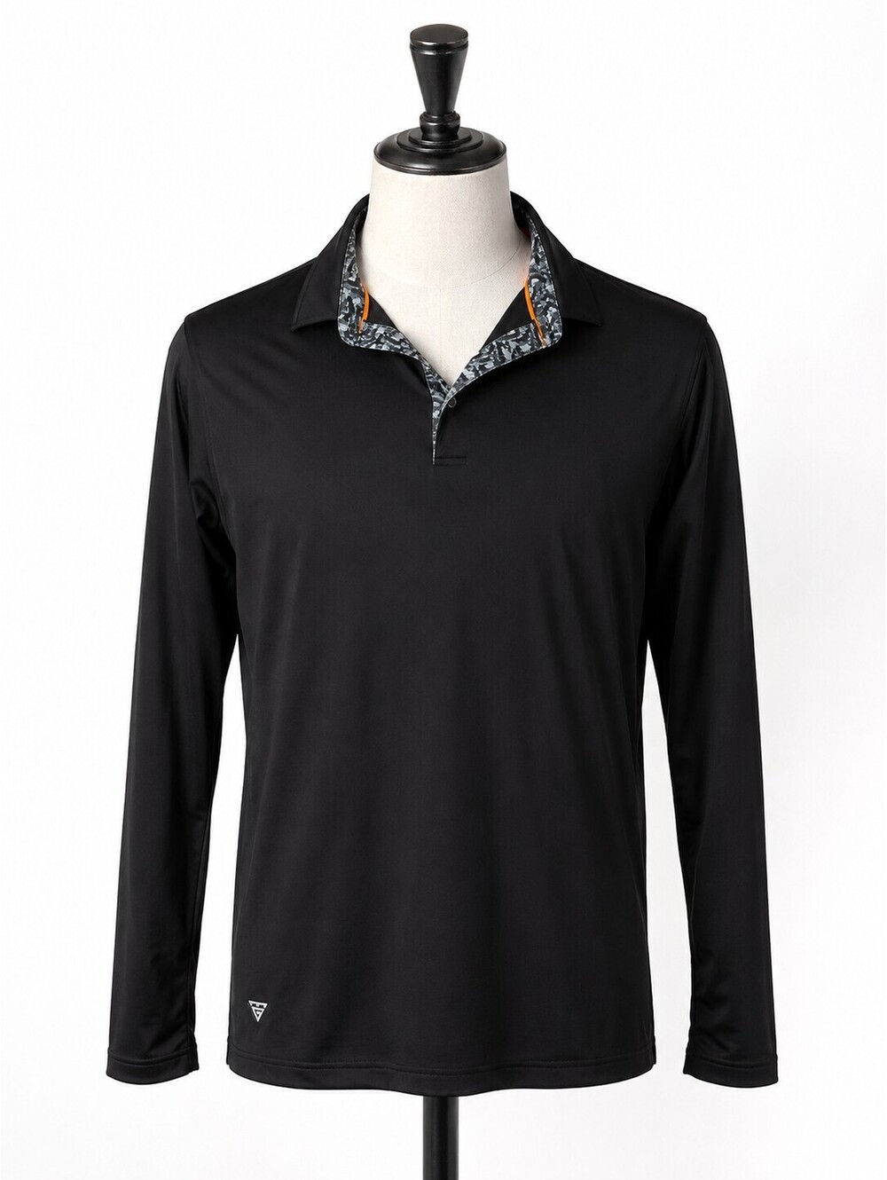 MAELREG Men's Performance Polo Long Sleeve Shirt XL Black Polyester Spandex
